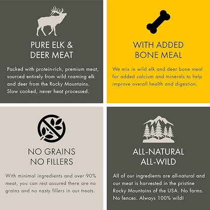 MOUNTAIN WILD Training Treats for Dogs & Puppies – Elk & Venison Protein Puppy & Dog Treat – High Value, All-Natural, No Fillers, Grain-Free, No Artificial Preservatives – 4oz, 2 Bags