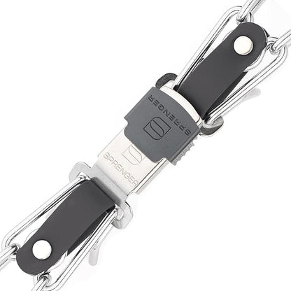 Herm Sprenger Chrome Plated Steel Dog Collar with Quick Release ClicLock Buckle and Biothane Insert Training Collar for Dogs Made in Germany (Black, 25in x 4.0mm(Neck Size up to21-22in))