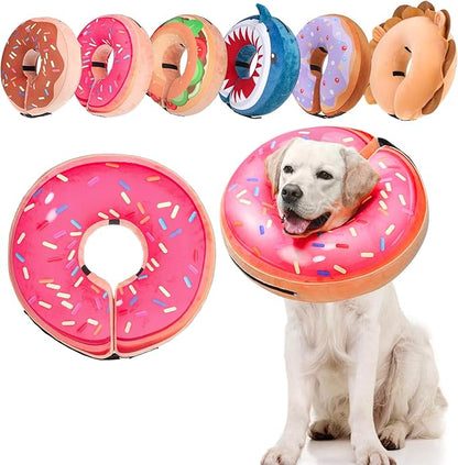 BEAUTYZOO Dog Cone Alternative After Surgery for Large Medium Small Dogs, Soft Inflatable Cone Collar for Dogs Cats, Dog Neck Donut E Collar Dogs Recovery Collar to Stop Licking, Strawberry Pink, L