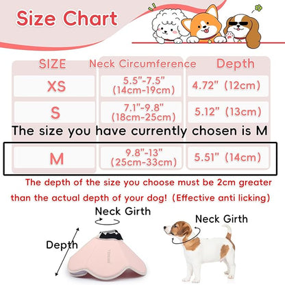 Soft Dog Cone Collar Alternative for Medium Dogs(Small&Medium Dachshund Beagle Shiba lnu), Adjustable Protective Dog Recovery Cone, Elizabethan Comfortable Neck Pillow Cone After Surgery Anti Licking