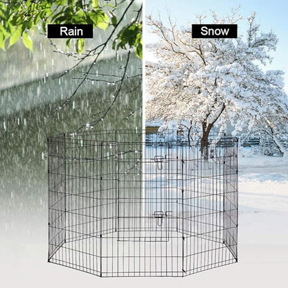 BestPet | Foldable Dog Playpen | 42 Inch, 8 Panels | Metal Pet Exercise Pen | Indoor Outdoor Portable Dog Fence with Door | Removable, Rust-Resistant Secure Pet Kennel | Easy to Assemble
