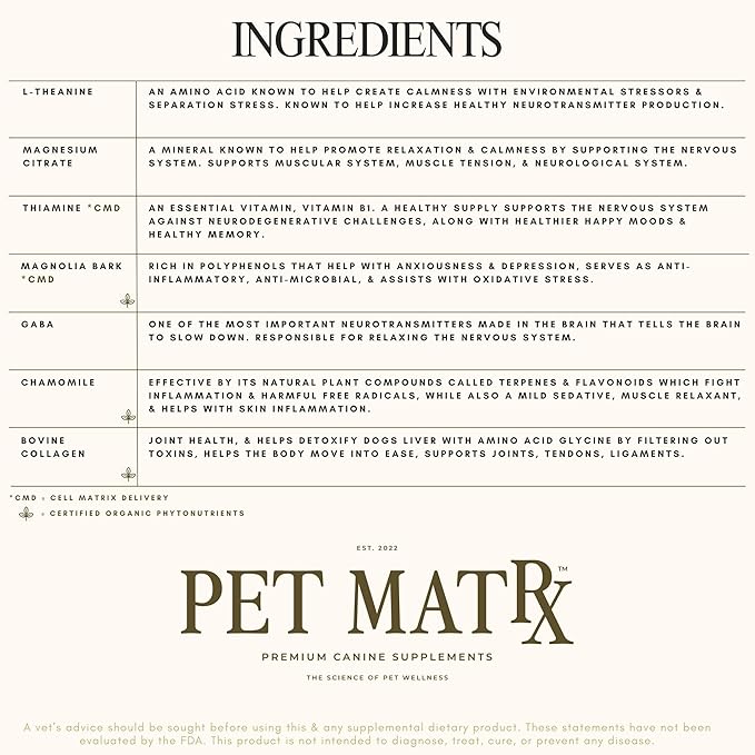 Think Cognitive and Calming Supplement with Collagen and Magnesium - Supports Nervous System Against Stress, Behavioral Challenges, and Cognitive Issues (Large/X-Large)