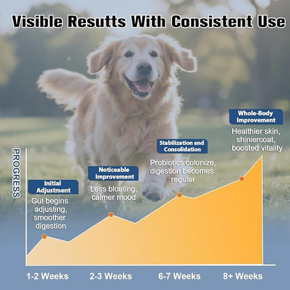 Probiotics for Dogs Supports Digestive Health, Natural Probiotic Supplement with Digestive Enzymes and Prebiotic, Probiotic Chews for Dogs Gut Health, Relieve Diarrhea, Itchy Skin, Enhance Immunity