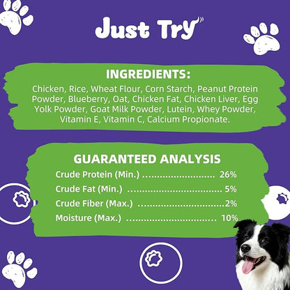 Just Try 15 OZ Blueberry Dog Treats Biscuits Eye Function Immune Support for Dogs Training Treats Healthy Dog Treats