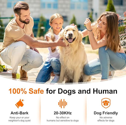 Dog Bark Deterrent Devices Anti Barking Device for Dogs Ultrasonic Bark Stopper Portable Dog Training Tool Indoor Outdoor Up to 50ft Correct Bad Behavior of Own or Neighbor's Dog (Black)