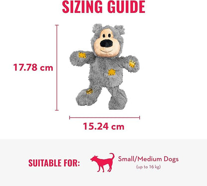 KONG - Wild Knots Bear - Internal Knotted Ropes and Minimal Stuffing for Less Mess - for Small/Medium Dogs (Assorted Colors)