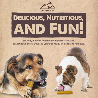 peaksNpaws Premium Yak Cheese Dog Treats - Natural Yak Chews from Himalayan Mountains - Grain Free, Lactose Free - Easily Digestible, 100% Eco-Friendly Packaging (3 Lb. Bag)