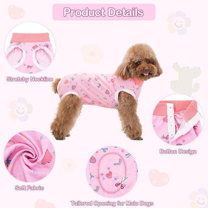 Coppthinktu Recovery Suit for Dogs After Surgery, Dog Onesie Surgery Recovery Suit for Female Spay, Soft Male Surgical Pajamas Bodysuits for Small Medium Puppy to Anti Licking Dog Cone Alternative