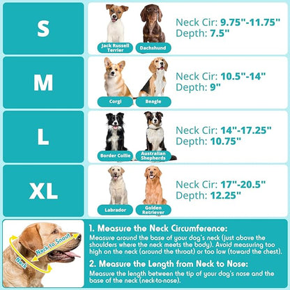 Dog Cone Collar, Transparent Recovery Cone for Large Medium Small Dogs, Soft Elizabethan Collar After Surgery to Prevent Licking Wound, Enhanced Visibility Patented