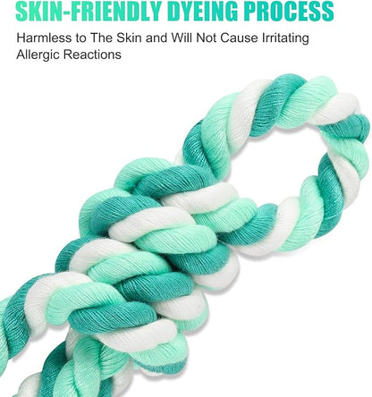 Dog Leash 5 FT Handmade Braided Cotton Rope Leashes for Small Medium and Large Dogs, New Golden Heavy Duty Metal Clasp, Moss Green