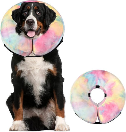 Dog Neck Collar Recovery E-Collar Alternative, Dog Donut Collar After Surgery for Dogs and Cats(Pink Blue, XL)
