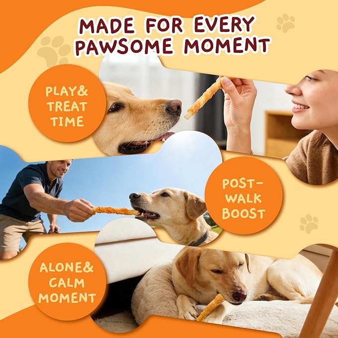 Jungle Calling Rawhide Free Dog Chews, Chicken Wrapped Cod Sticks Dog Treats, Soft Chewy Training Treats for Small Medium Dogs, 10.6 oz