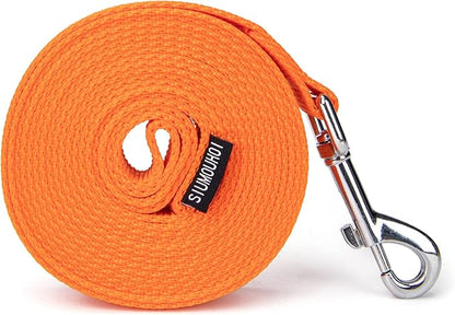 Strong Durable Nylon Dog Training Leash, 1 Inch Wide Traction Rope, 6 ft 10ft 15ft Long, for Small and Medium Dog (Orange, 10 Feet)