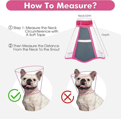 Allroaring Dog Cone Collar After Surgery, Soft Pet Cone for Dogs to Stop Licking, Breathable Pet Recovery Collars & Cones for Medium Dogs, Elizabethan Collar for Wound Care Spay Neuter, Rosered M