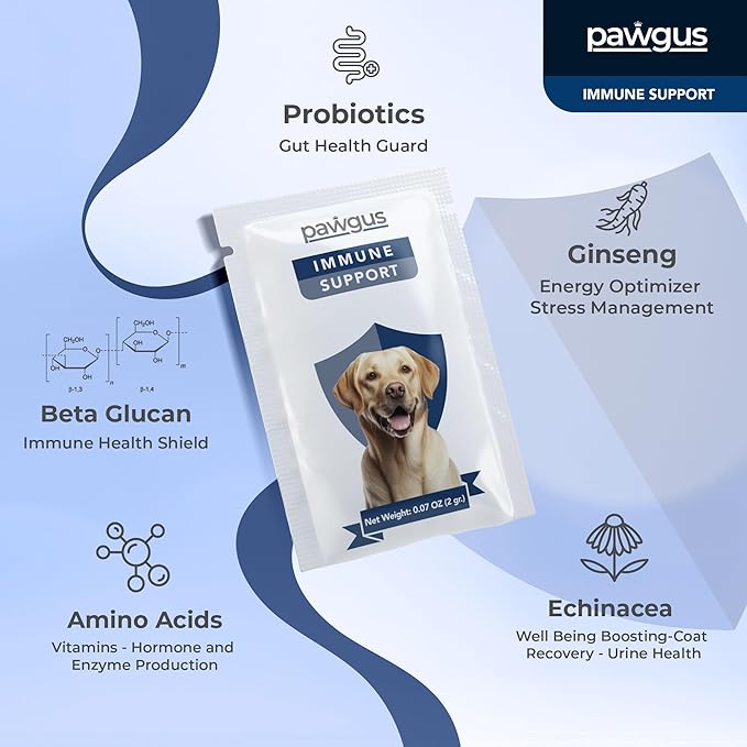 Immune Health Support for Dogs Canine 30 Sachets - Yeast Production Support, Dog Allergy Itch Relief, Skin Allergy Relief, Seasonal Allergy, Daily Vitamins, Fast Recovery -
