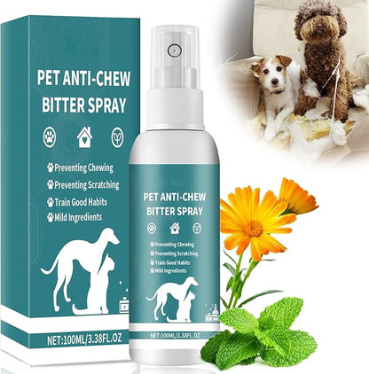 Effectively | Bitter Apple Spray for Dogs, No Chew Spray for Dogs to Stop Chewing, Preventing Puppies from Damaging Furniture, Dog Training & Behavior Aids Spray, Indoor & Outdoor Use (100Ml)
