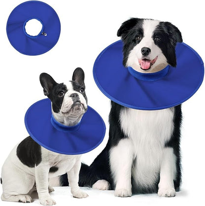 Dog Recovery Collar,Dog Soft Cone Collar Alternative After Surgery,Adjustable,Breathable E Collar for Large/Medium/Small Dogs Cats Blue L