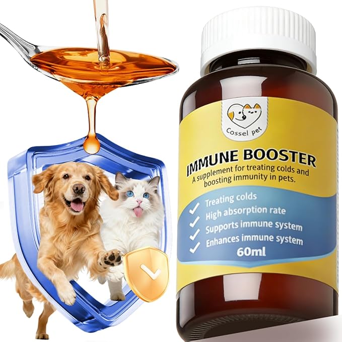 Immune Booster Liquid for Boosting Immunity, Aiding in Infection Defense, Accelerating Wound Healing, Reducing Allergy Symptoms, Enhancing Appetite and Energy for Cats and Dogs (1 Bottle)