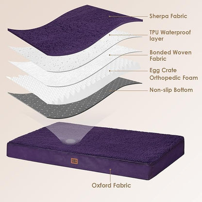 EHEYCIGA Orthopedic Medium Dog Beds for Small Dogs with Removable Washable Cover for Crate, Purple, 30x20