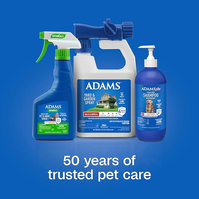 ADAMS Plus Flea & Tick Shampoo with Precor for Dogs, Cats, Puppies & Kittens, Flea Shampoo to Treat Flea Infestations, Kills Ticks, Fleas, Flea Eggs & Lice, Cleans and Conditions Coat, 6 Ounces