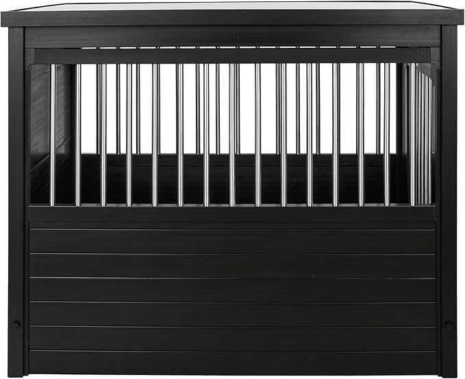 New Age Pet ECOFLEX InnPlace Dog Crate & End Table, Indoor Furniture Style Pet Kennel for Small, Medium, Large & XL Dogs, Durable Composite, Espresso Black, X-Large