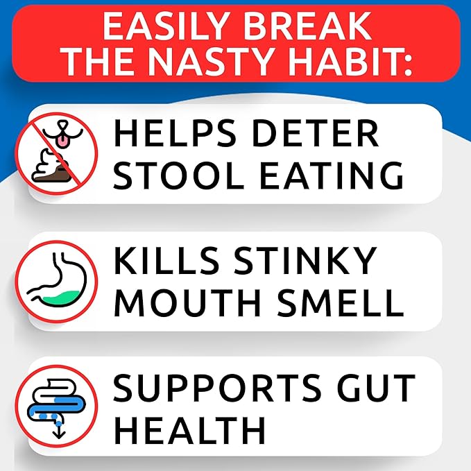 BARK&SPARK NO Poo Treats - Prevent Dog Poop Eating - Coprophagia Treatment - Stool Eating Deterrent - Probiotics & Enzymes - Digestive Health + Breath Aid - Made in USA - 180 Chews