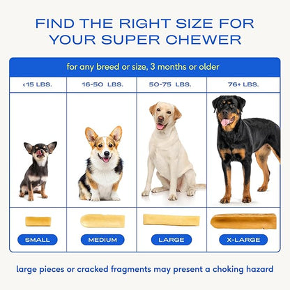 Native Pet Goat Milk Powder for Dogs (120 Scoops) & Yak Chew (3 Large Chews) - All Natural Dental Sticks Made with Yak Cheese & Organic Goat Milk to Support a Healthy Digestive System