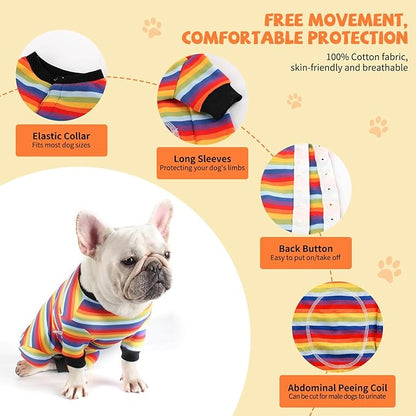 Dog Onesie for After Surgery Recovery Suit Pet Surgical Suit for Female Male Cone E-Collar Alternatives After Spay Abdominal Wounds Protector Dog Anti-Licking Onesie for Small Medium Dogs