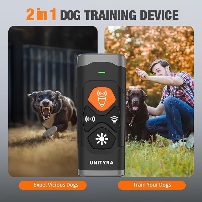 3X Ultrasonic Anti Barking Device for Dogs – 6 Training Modes, 35FT Range, Rechargeable Humane Dog Bark Deterrent Device with Flashlight for Indoor & Outdoor Use (Black)
