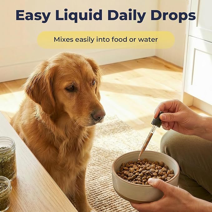 Lung Support Drops for Dogs, Herbal Respiratory Support for Coughing Dogs, Throat Comfort & Easy Breathing, Mullein Drops for Lungs with Licorice & Botanical Blend, 2 fl oz
