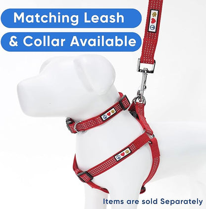 Pawtitas Reflective Step-in Dog Harness – Adjustable No-Pull Vest for Puppies to Seniors, Safe & Comfortable, S Red