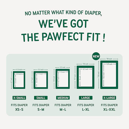 PAWPANG Disposable Dog Diaper Liners Booster Pads for Male & Female Dogs, 100ct, 5 Sizes Options, Doggie Diaper Inserts fit Most Types of Dog Diapers - Pet Belly Bands & Male Wraps (Medium(100ct))