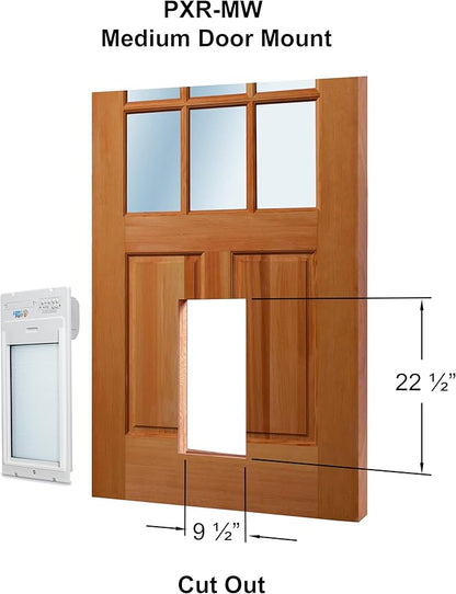 Power Pet Automatic ROLL UP Door by High Tech Pet Brand - Motorized Panel Rolls Up - Pet Operated - Remote App Control - 24/7 Exit & Entry Timers (Medium, Door Mount)