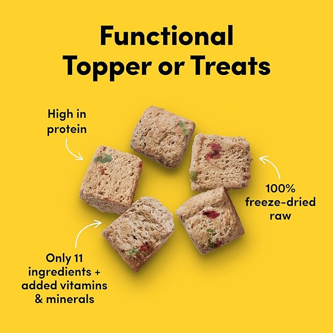 Freeze Dried Dog Treats Topper Premium, Supports Gut Health, Dog Food, High Protein, Non-GMO, No Wheat or Corn, 3oz (Chicken)
