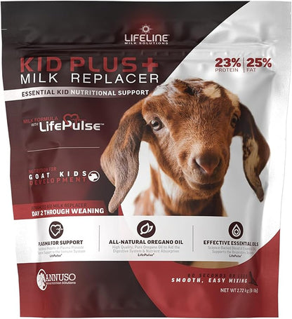ANNUSO LIFELINE Kid Plus+ Milk Replacer, 6lb Bag - 23% Protein & 25% Fat - Enhanced with LifePulse for Added Support - Encourages Immunity, Digestion & Respiratory Health - Easy-Mix Powder