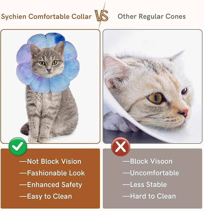 Dog Collar Cone Soft, Adjustable Cute Flower Shape for Claming Dog Cat Cone After Surgery, Pet Recovery Anti-Lick Collar