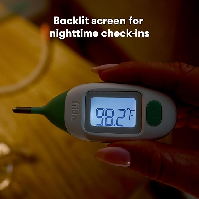 Frida Baby Rectal Thermometer for Babies, Digital Fever Thermometer for Babies, Newborns & Infants, Quick & Accurate Temperature Check, Water Resistant, Clear Case, Memory Holds Last 10 Readings