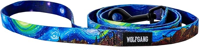 Wolfgang Heavy Duty Dog Leash, Pull-Tested for Walking & Training, StarryWolf Print, Small