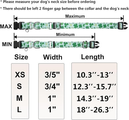 St.Patrick's Day Reflective Martingale Collar for Dogs with Quick Release Buckle Spring Clover Holiday Dog Collars (Shamrock, Medium)