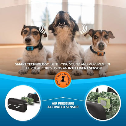 Humane Dog Bark Collar 2 Pack Anti Barking Training Collar Vibrating, No Shock Stop Barking for Medium Large Dogs Excessive Barking Pet Corrector