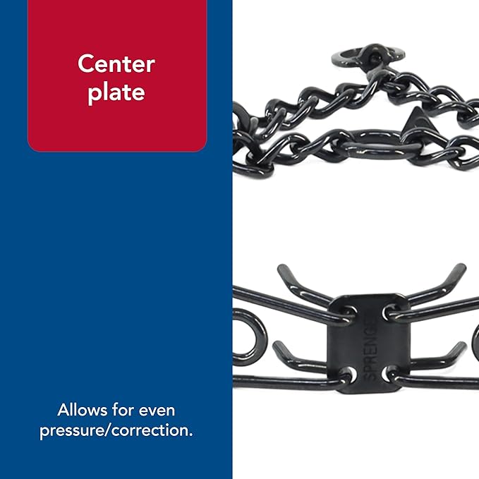Herm Sprenger - Stainless Steel Ultra-Plus Prong Dog Training Collar - Black - 3.25 mm x 18" Neck Size; 22" Chain Length