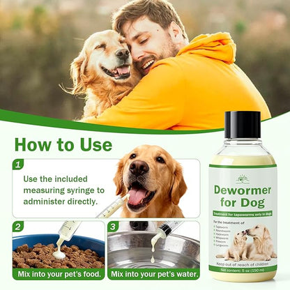 Dewormer for Dogs, Tapeworm Treatment for Dogs, Dog Dewormer Puppy Dewormer, 150ml Suitable for Dogs, with 5ml Dropper