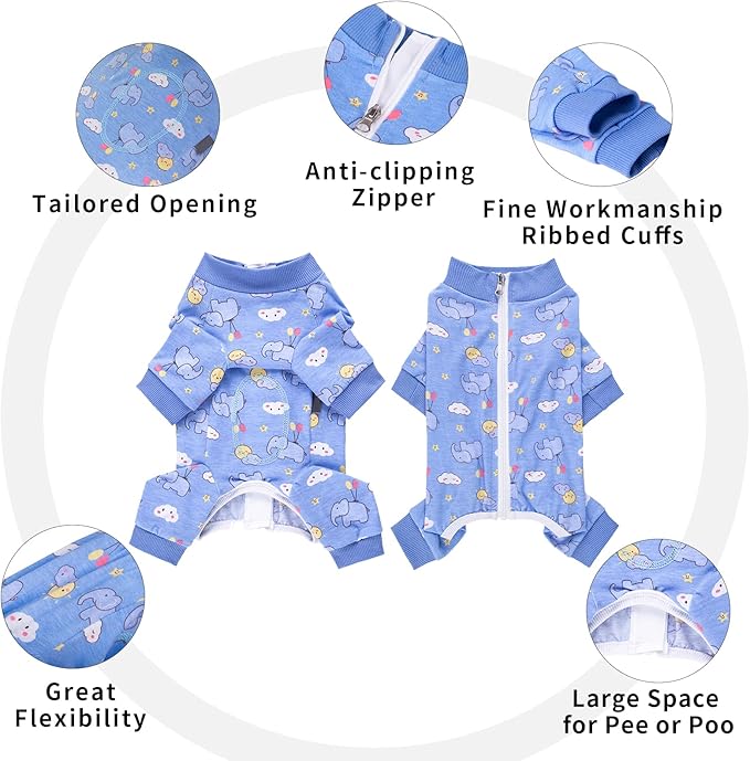 Dog Surgery Recovery Suit, Dog Onesie for Surgery Female Male Dogs, Dogs Pajamas Long Sleeve, Small Dogs Onesie, Abdominal Wound Bandages Surgical Suit, Cat Recovery Suit for Shedding Skin Disease