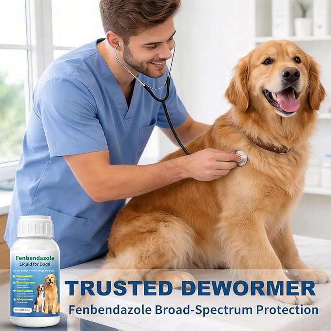Dewormer for Dogs Fenbendazole for All Wormers, Roundworms , Hookworms , Whipworms and Tapeworms Broad Spectrum