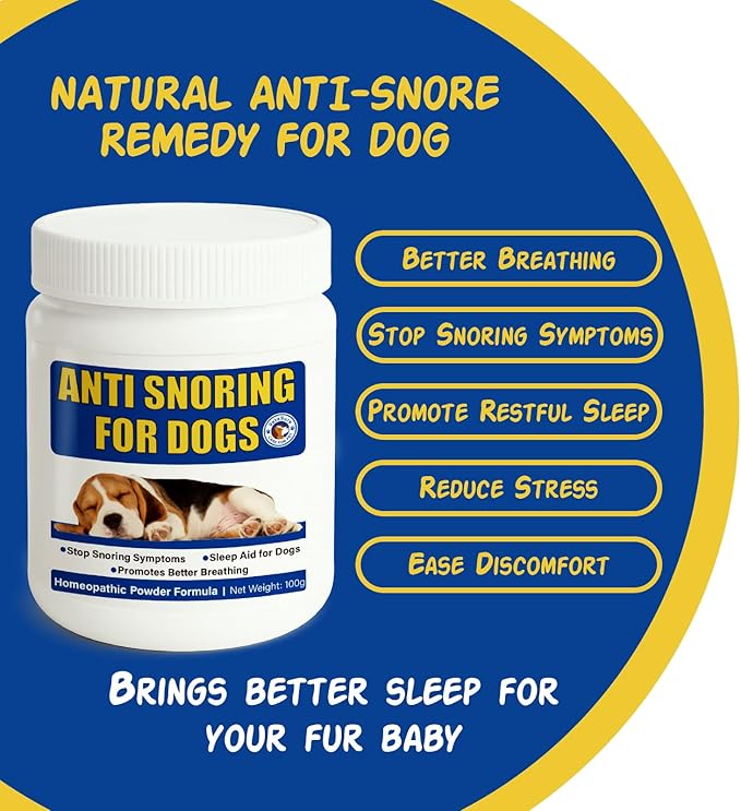 Stop Dogs Snoring for Dogs, Anti-Snoring Solution, Dog Sleep Remedy Natural Anti-Snoring Solution, Snore Relief for Pets Cats, Homeopathy Natural Ingredients, Powder Formula, 100g