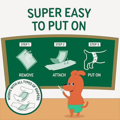 PAWPANG Disposable Dog Diaper Liners Booster Pads for Male & Female Dogs, 100ct, 5 Sizes Options, Doggie Diaper Inserts fit Most Types of Dog Diapers - Pet Belly Bands & Male Wraps (Medium(100ct))