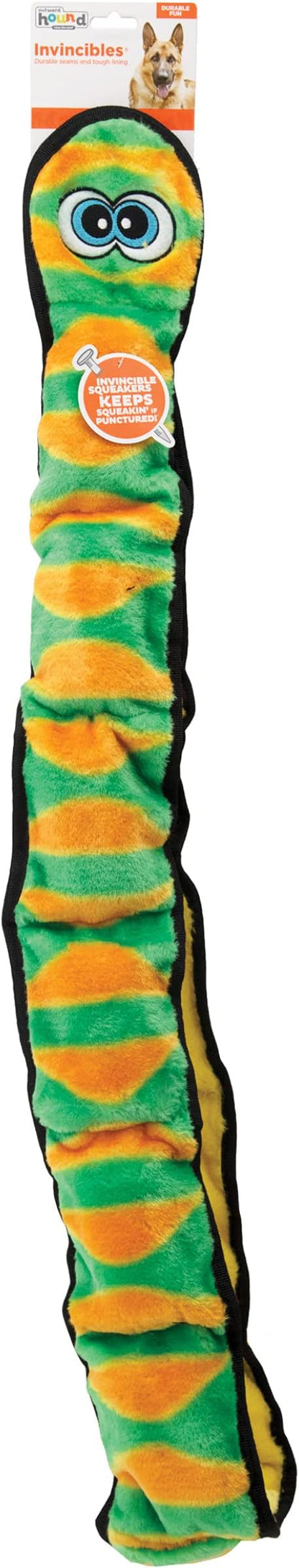 Outward Hound Durablez XX-Large Snake Stuffing-Free Squeaky Plush Dog Toy for Puppies & Dogs - Interactive, Soft Yet Tough, No Mess, Jumbo Squeaker, Long-Lasting Play, 70 inch, Blue