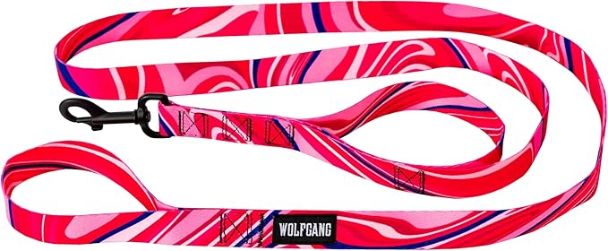 Wolfgang Heavy Duty Dog Leash, Pull-Tested for Walking & Training, MarbleSwirl Print, Dual Handle Large