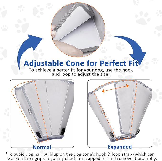 BARKLESS Dog Cone, Soft Cone for Dogs After Surgery to Stop Licking, Alternative to Recovery Collar for Large Breeds, Adjustable Elizabethan Collar for Neutering and Wound Care