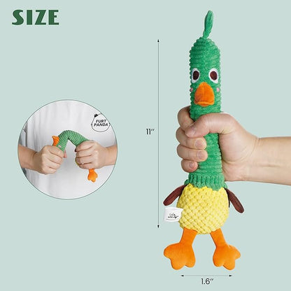 Nocciola 2 in 1 Easter Duck Dog Toy with a Large Rubber Squeaker - Tough Durable Stuffed Squeaky Crinkle Chew Toys for Aggressive Chewers, Medium and Large Breeds